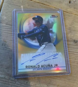 Ronald Acuna Jr 2019 Topps Finest Baseball Origins Gold Refractor Auto /50
