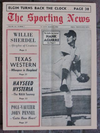 3 - 5 - 66 Sporting News Baseball Detroit Tigers Hank Aguirre On Cover