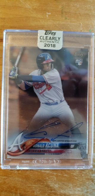 2018 Topps Clearly Authentic Ronald Acuna Jr Encased Autograph Auto Rc Rookie