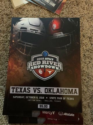 2018 Texas Longhorns Oklahoma Sooners Football Program Cotton Bowl Norman Austi