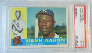 1960 Topps Hank Aaron 300 Psa 5 Ex Baseball Card