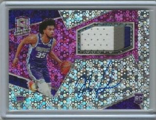 2018 - 19 Panini Spectra Marvin Bagley Iii Rc Auto Patch Pink Prizm 14/25 Kings