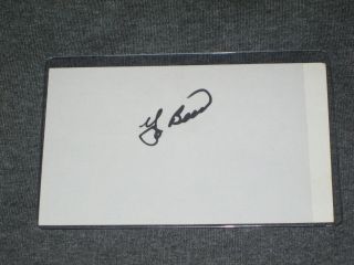 Yogi Berra Baseball Authentic Hand Signed Autographed 3x5 Index Card