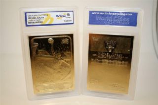 Michael Jordan 1986 Fleer Rookie 23kt Gold Card Sculptured - Graded Gem 10