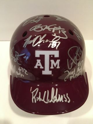 Texas A&m Aggies 2017 Cws Team Signed Mini Helmet With Corbin Martin W/coa