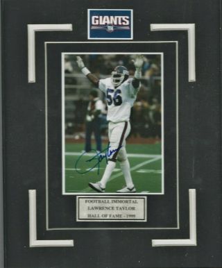 3x5 Color Photo Of Lawrence Taylor,  Matted To 8x10,  Live Ink Signed.