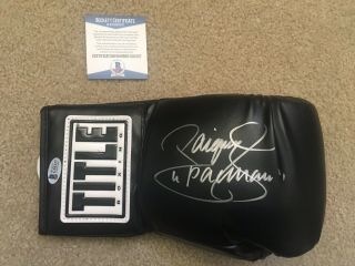 Manny “pacman” Pacquiao Signed Autographed Auto Title Boxing Glove Bas G55337