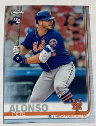 2019 Topps Chrome Pete Alonso Rc 204 Ny Mets Baseball Rookie Card