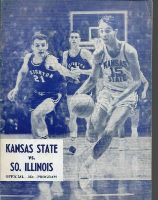 1964 - 65 Kansas State (big 8 2) V.  So,  Illinois Basketball Game Program,  Ex