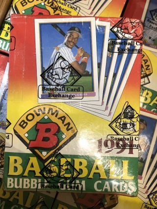 1991 Bowman Baseball Wax Box 36 Packs Bbce Wrapped Fasc