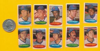 Cubs Team Set Ron Santo Billy Williams More 1974 Topps Stamp Test Issue Chicago