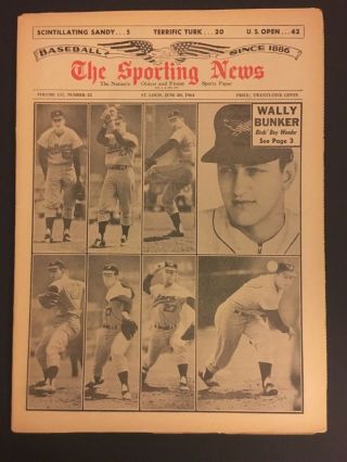 1964 Sporting News Baltimore Orioles Wally Bunker The Birds Boy Wonder No Label