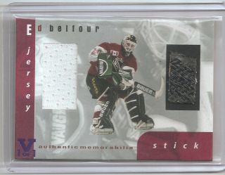 1999 - 00 In The Game Be A Player Jersey & Stick - Ed Belfour - Purple Vault 1/1
