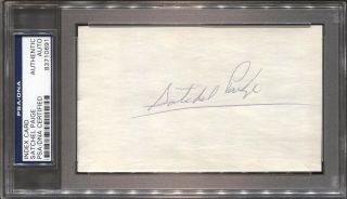 Satchel Paige Signed Auto Autograph Index Card Psa Dna Certified Authentic Hof
