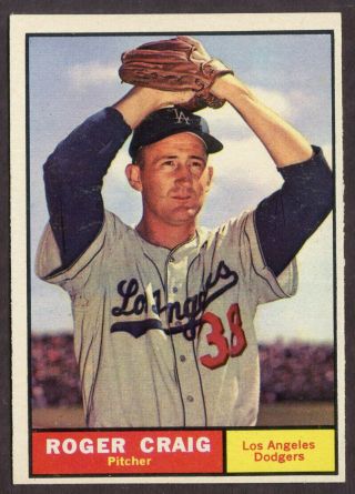 1961 Topps 543 Roger Craig Dodgers Ex - Mt P37162