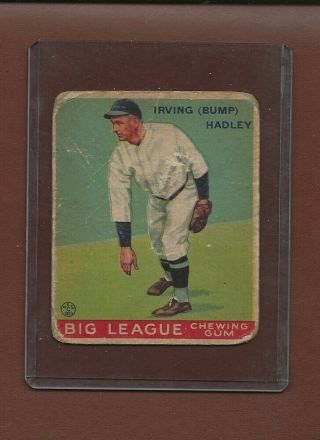 1933 Goudey Chewing Gum Baseball Card 140 Bump Hadley,  St.  Louis Browns,  Good