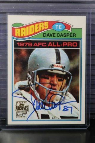 2001 Topps Archives Dave Casper 1977 Reprint Auto Autograph Raiders Bb
