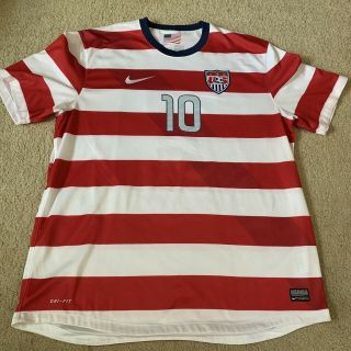 Usa 10 Donovan Mls Soccer Jersey Size Xl Red White Stripe Nike