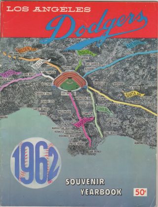 Los Angeles Dodgers Vintage 1962 Souvenir Yearbook Program