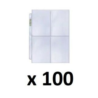 100 X Ultra Pro 4 - Pocket Mini 2 - Ring Binder Album Folder Pages Standard Card A5