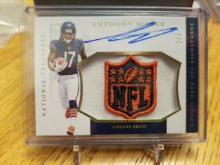 2018 National Treasures Bears Anthony Miller Rookie Hats Off Nfl Shield Auto 1/3