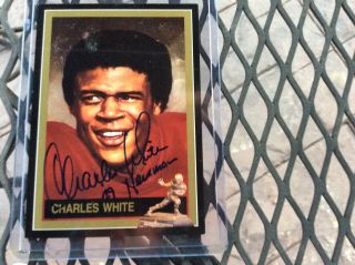 Heisman Trophy 1991 Card Autographed By The Great Charles White Of Usc