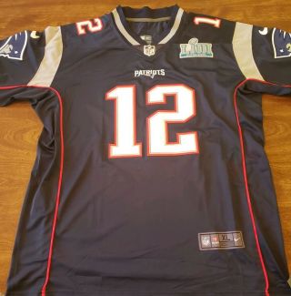 Tom Brady England Patriots Bowl Lii Patch Nike Jersey.  Size Xl.