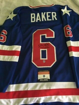 (1) 2017 Dave & Adams Hit Parade Bill Baker Autographed Team U.  S.  A Hockeyjersey