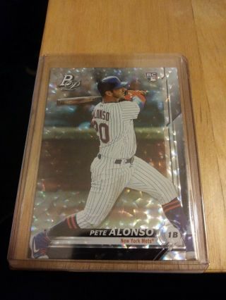 2019 Bowman Platinum Mets Pete Alonso Rc Sp Icy Parallel Rookie 20