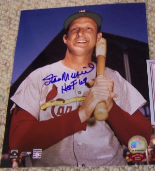8x10 Signed By St.  Louis Cardinals Hall Of Famer Stan Musial With