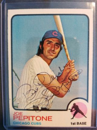 Joe Pepitone Chicago Cubs 1973 Topps Autographed Baseball Card