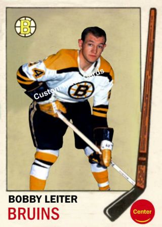 Custom Made Topps 1969 - 70 Boston Bruins Bob Lieter Hockey Card