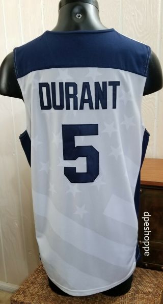 Usa Basketball Kevin Durant 5 Nike Stitched Red White Blue Jersey Sz Xl.