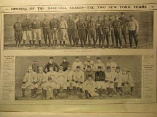 The Evening Mail Illustrated Saturday Mag.  York Baseball Team Photos 1904