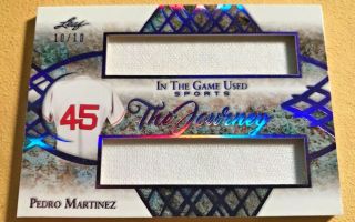 2019 Leaf In The Game Pedro Martinez Red Sox Journey Game Jersey 10/10