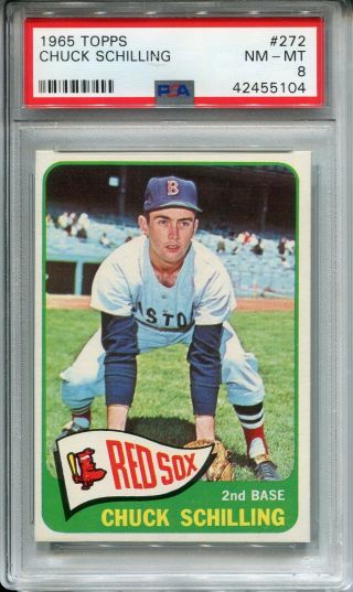 1965 Topps 272 Chuck Schilling Psa 8 Nm - Mt Boston Red Sox