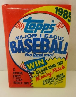Vintage 1985 Topps Baseball (1) Wax Pack - Rc Clemens Mcguire Puckett Hershiser