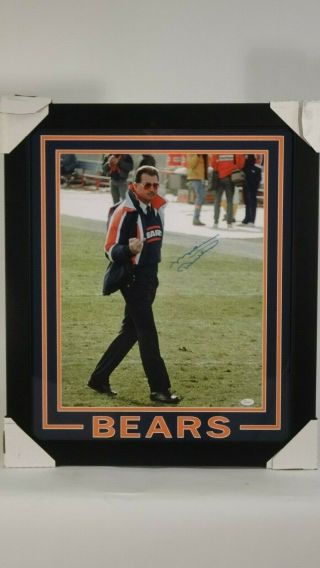 Mike Ditka Chicago Bears Coach 16 " X 20 " Photo Framed Signed W/ Jsa.