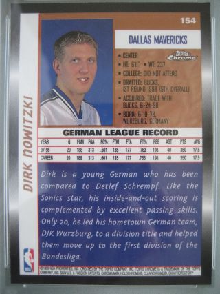 1998 Topps Chrome 154 Dirk Nowitzki Rookie Rc PSA 10 Gem 4