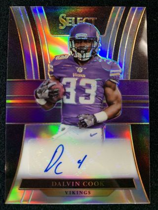 Dalvin Cook 2017 Panini Select Rc Rookie Refractor Auto Sp 80/99