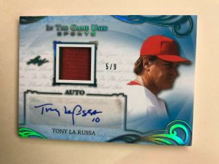 Tony Larussa 2019 Leaf In The Game Itg Auto Patch Jersey Relic 5/9