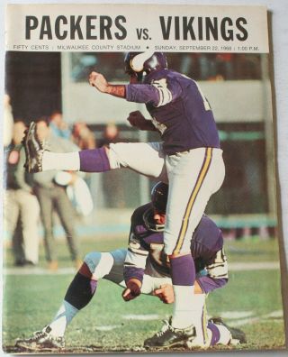1968 Green Bay Packers Vs Minnesota Vikings Program Starr Eller Page Nitschke