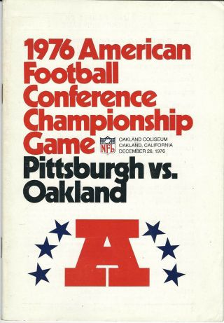 1976 American Football Conference Championship Media Guide,  Steelers,  Raiders,  N