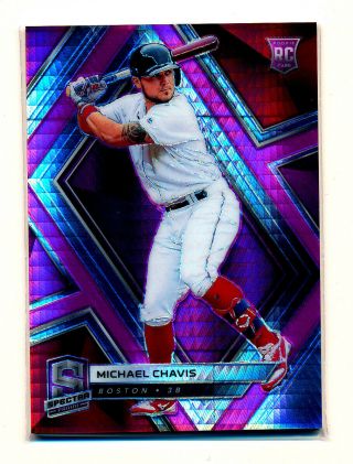 Michael Chavis 2019 Panini Chronicles Spectra Neon Pink /75 Red Sox