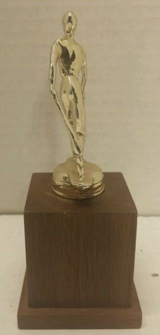 Vintage 60 ' s - 70 ' s Metal Player Baseball Trophy 4