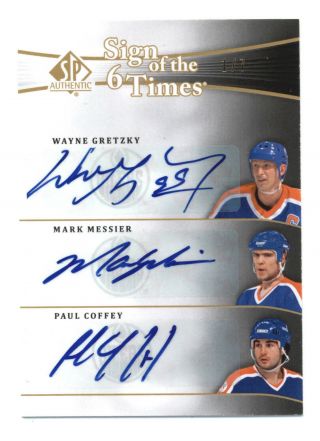 Gretzky Messier Coffey Kurri Anderson Fuhr 2011 - 12 Sp Authentic 6 Sign Of The Ti