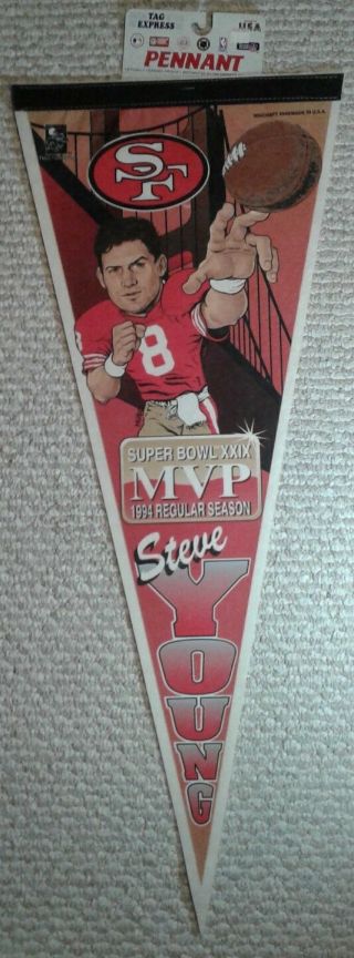 Steve Young San Francisco 49ers Nfl Full Size Football Player Pennant