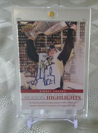 2009 - 10 Ud Series 1 Sidney Crosby Autographed Card