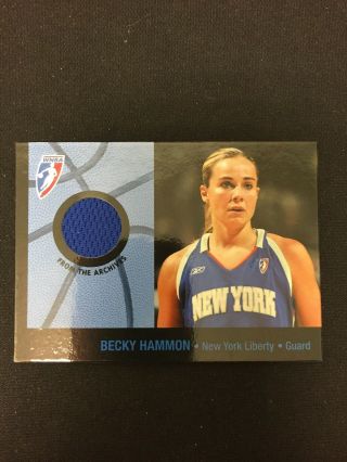 2005 Wnba Becky Hammon York Liberty Jersey Relic Card A167