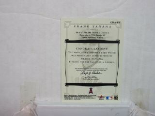 2004 FRANK TANANA FLEER GREATS OF THE GAME.  AUTO/AUTOGRAPH CALIFORNIA ANGELS 2